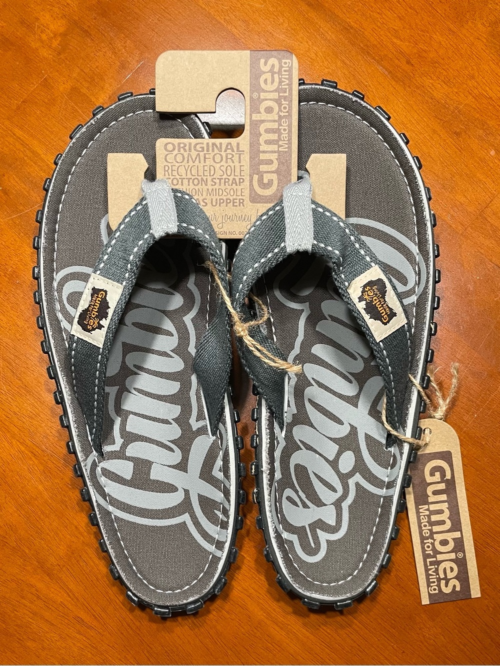 Men’s Gray Gumbies Islander Canvas Flip-Flops - Comfort Recycled Sole